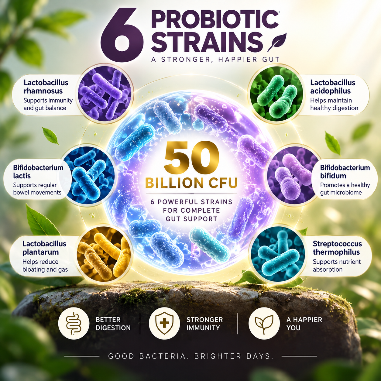 Probiotic - 50 Billion CFU with Prebiotics Absowell