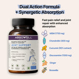 Absowell joint support supplement bottle with ingredients listed on a white background
