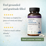 Triple Magnesium Complex for Sleep, Calm & Muscle Recovery | Magnesium Glycinate, Citrate & Malate | Absowell Absowell
