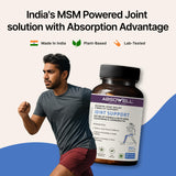 Absowell | Joint Support | Fast Relief Formula with MSM, Glucosamine & Chondroitin | Relieves Joint Pain & Stiffness | Improves Flexibility & Cartilage Health | Plant-Based | NABL Lab Tested | 60 Tablets