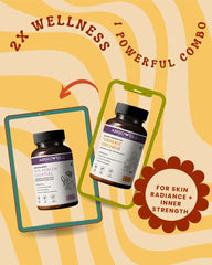 Absowell Turmeric Curcumin + Skin Health Essentials Combo | Plant-Based Immunity & Skin Wellness Supplement | 60 Veg Capsules Each Absowell