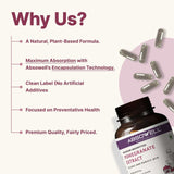 Pomegranate Fruits Extract with Fast acting Technology | 60 Plant Based Capsules | Antioxidant Capsule |Heart Health Supplement | Immune Booster| Glowing Skin Supplement - Absowell