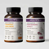 Absowell Curcumin for Joint Inflammation + Pomegranate for Joint Inflammation Support With Fast Acting Technology | 60 Capsules Each | Combo Pack | For Men And Women | 2 Count Absowell