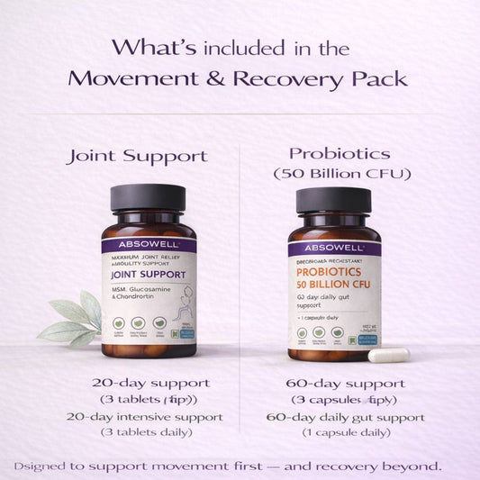 Movement & Recovery Pack | Supports joint comfort, muscle relaxation, and daily movement. Absowell