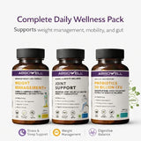 Complete Daily Wellness Pack : Stress & Sleep + Weight Management + Joint Support + Probiotics Absowell