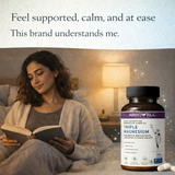 Triple Magnesium Complex for Sleep, Calm & Muscle Recovery | Magnesium Glycinate, Citrate & Malate | Absowell Absowell