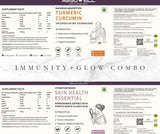 Absowell Turmeric Curcumin + Skin Health Essentials Combo | Plant-Based Immunity & Skin Wellness Supplement | 60 Veg Capsules Each Absowell