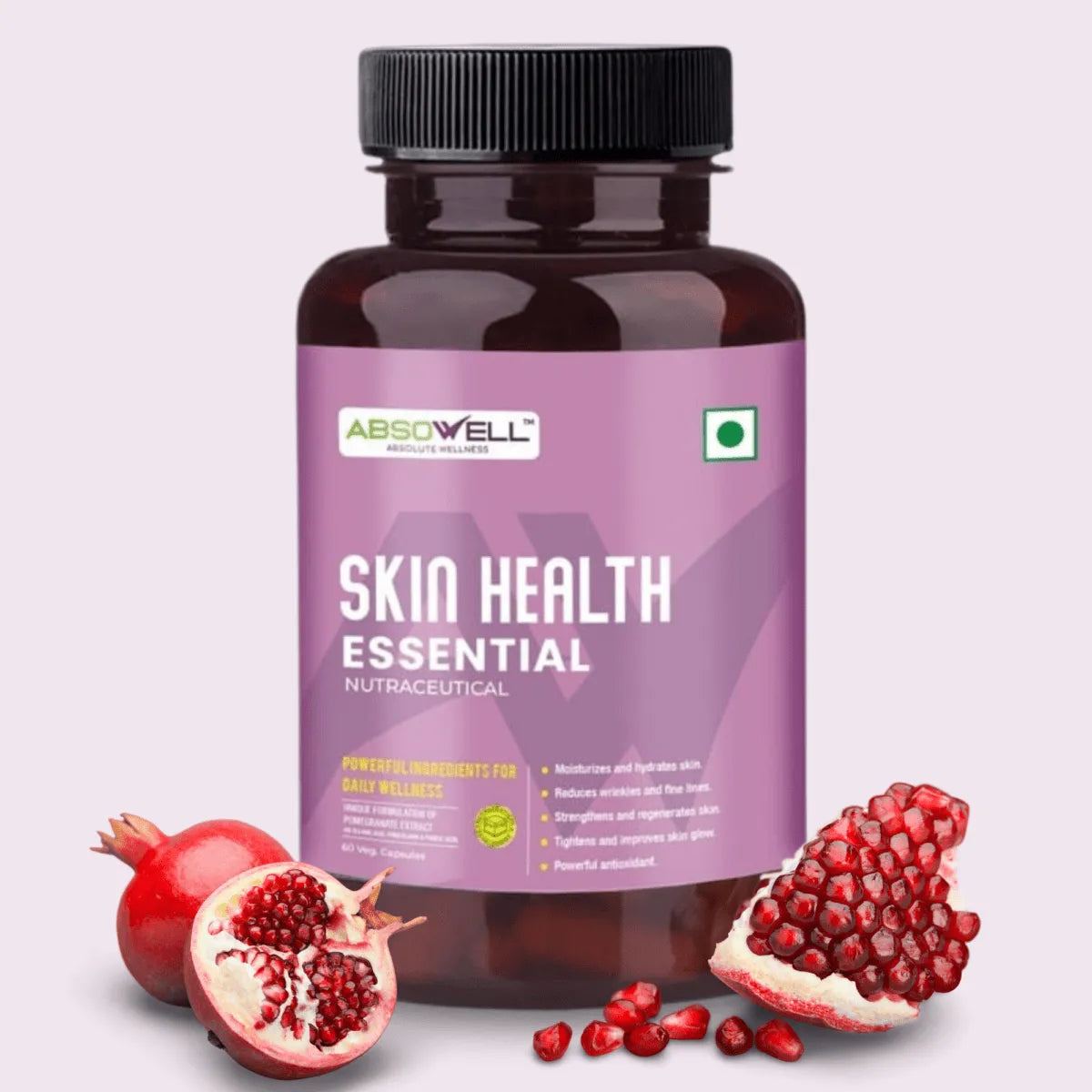 Skin Health Essential with Pomegranate Extract | 60 Capsules | Resist Skin Aging | Skin Protection Supplement