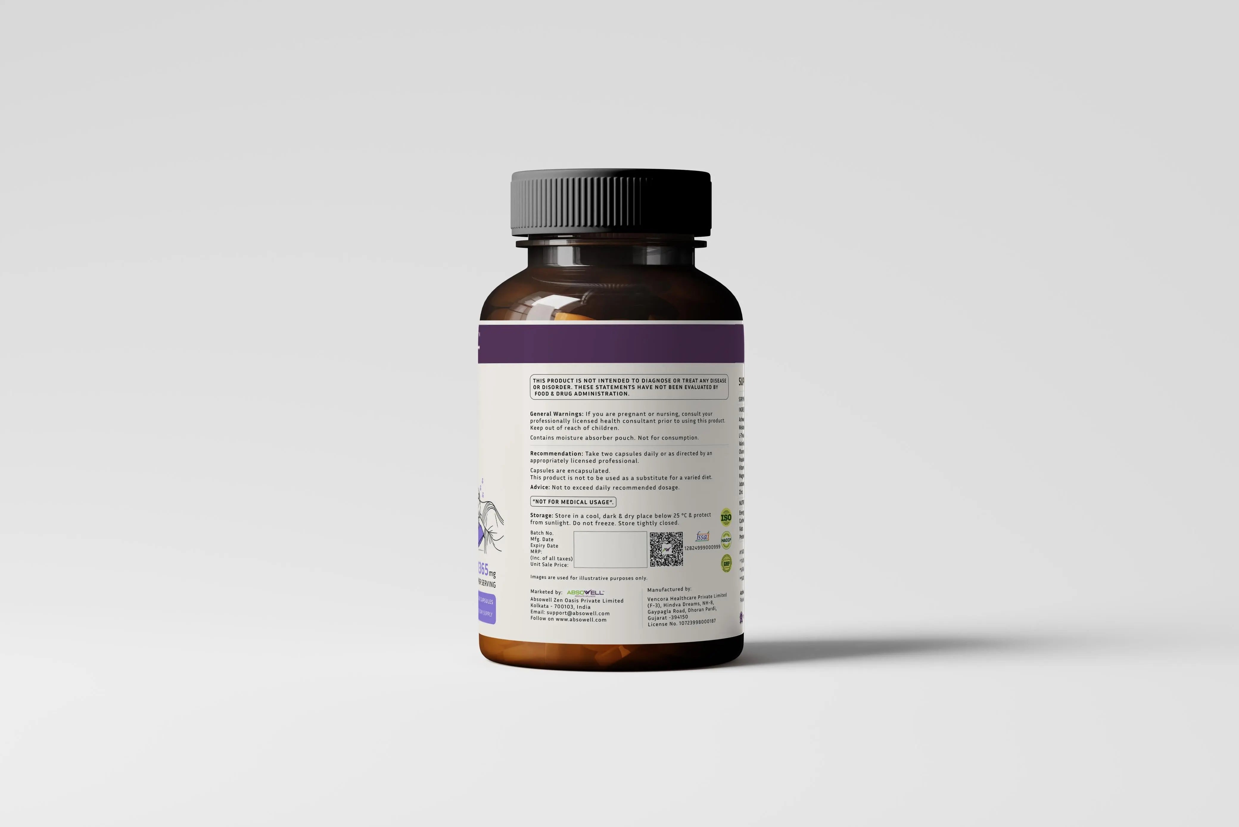 Absowell Stress Relief Sleep – Natural Sleep Aid with Ashwagandha, Melatonin & L-Theanine Absowell